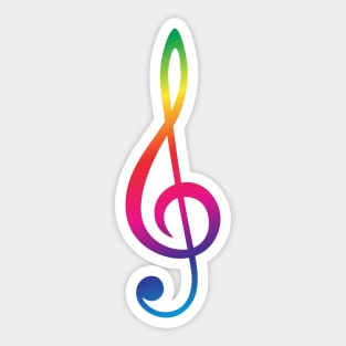 Rainbow colored g-clef Sticker